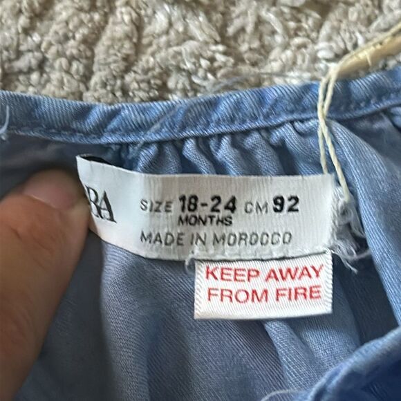 ZARA Kids | Blue | FLOWY DENIM DRESS - Picture 5 of 6